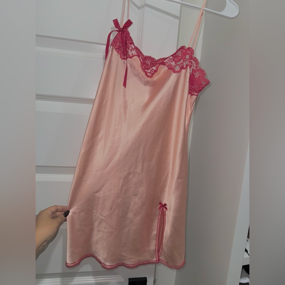 Victoria secret Elegant Pink Lace Trim Nightgown